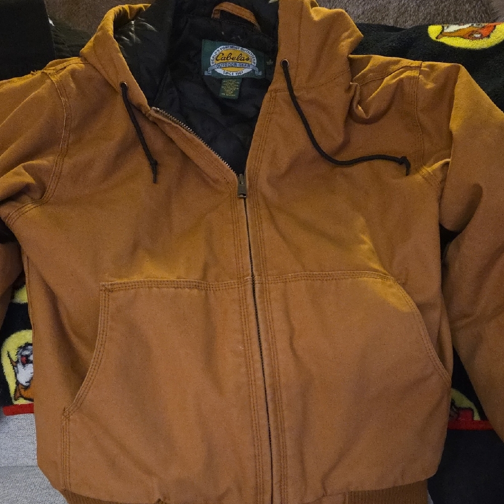 Cabela's Tan Hooded Duck Coat Outerwear